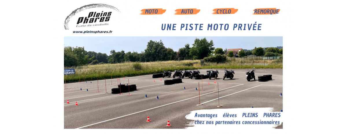 auto moto école pleins phares piste privée le mans permis voiture moto conduite accompagnée